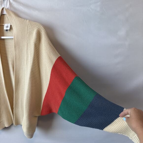 Cabi Trio Sophia Rainbow Stripe Dolman Sleeve Open Cardigan Sz S Oversized Boho - Picture 3 of 9